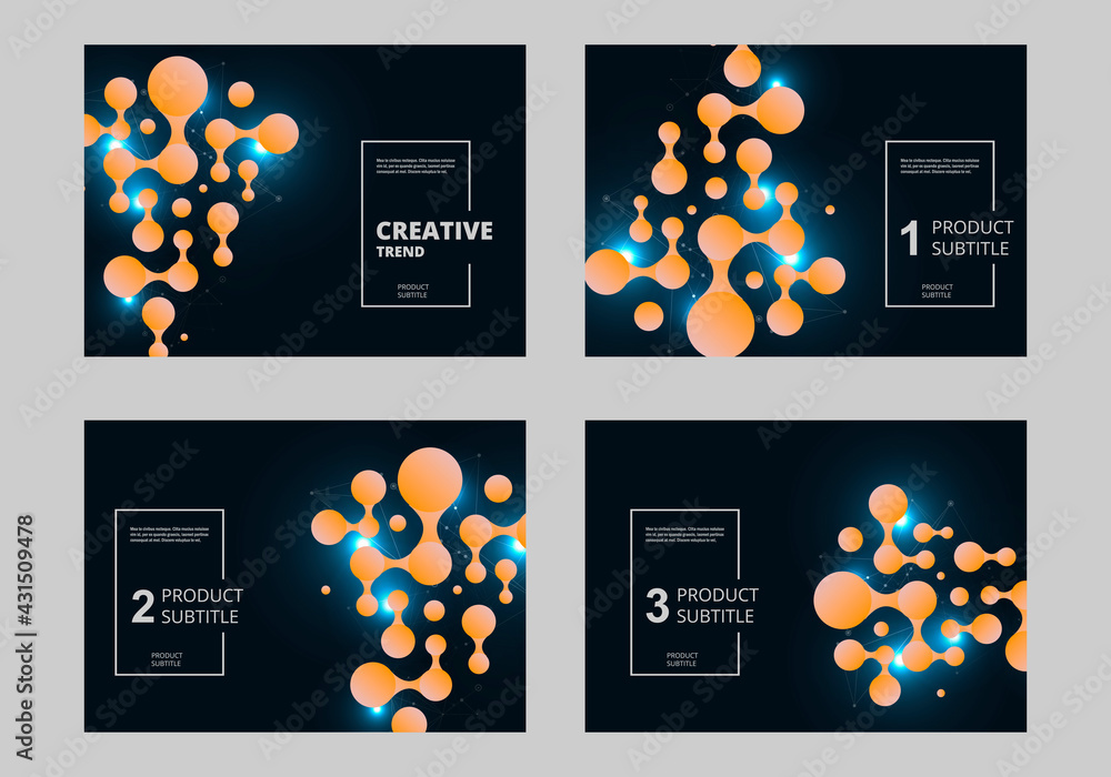 Aufkleber Vector collection for concept design. Connect circles background design. Abstract circle geometric shape