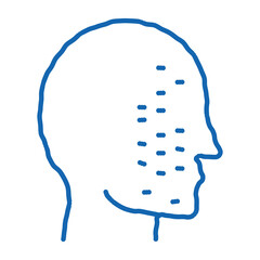 Face Part Scan doodle icon hand drawn illustration