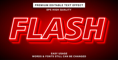 Editable text effect style flash