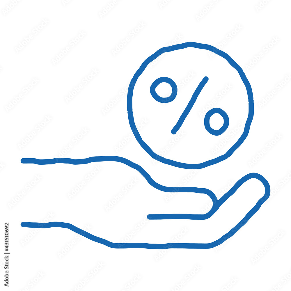 Poster Hand Percent Sign doodle icon hand drawn illustration