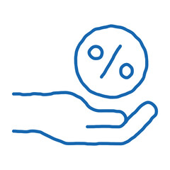 Hand Percent Sign doodle icon hand drawn illustration