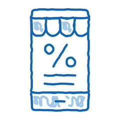 Phone Percent Message doodle icon hand drawn illustration
