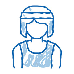 Female Athlete Sportsman doodle icon hand drawn illustration