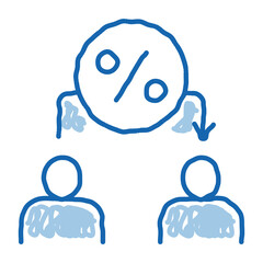 Lend Money Human doodle icon hand drawn illustration
