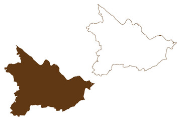 Luchow-Dannenberg district (Federal Republic of Germany, rural district, State of Lower Saxony) map vector illustration, scribble sketch Hanoverian Wendland map