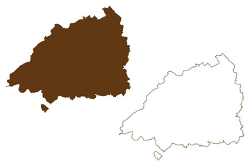 Northeim district (Federal Republic of Germany, rural district, State of Lower Saxony) map vector illustration, scribble sketch Northeim map