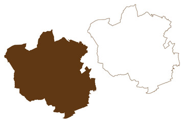 Fototapeta na wymiar Oldenburg district (Federal Republic of Germany, rural district, State of Lower Saxony) map vector illustration, scribble sketch Oldenburg map