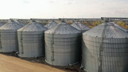 Elevator in the field. Rural elevator on the field in Russia.