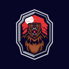 Grizzly bear mascot logo