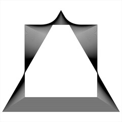 abstract black and white shapes from lines on white background