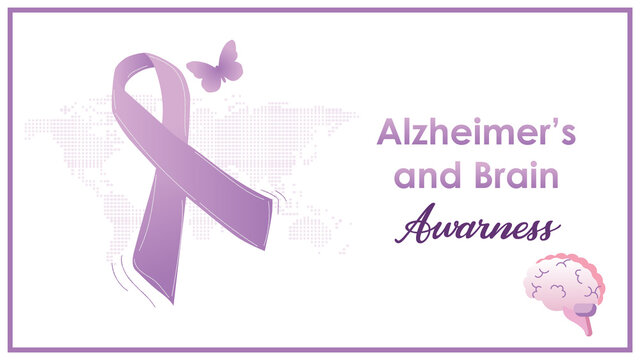 Alzheimer's And Brain Awareness Month And Alzheimer's Association. A Health Care Poster.