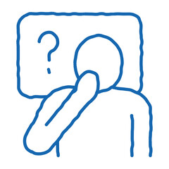 Man Question Mark Frame doodle icon hand drawn illustration