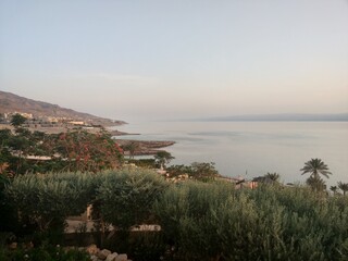 Fototapeta na wymiar Dead sea panorama in Jordan