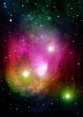 galaxy in a free space. 3D rendering