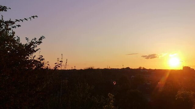 calm sunset over Muelheim an der Ruhr, Germany