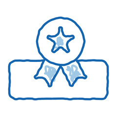 Mattress Star Medal doodle icon hand drawn illustration