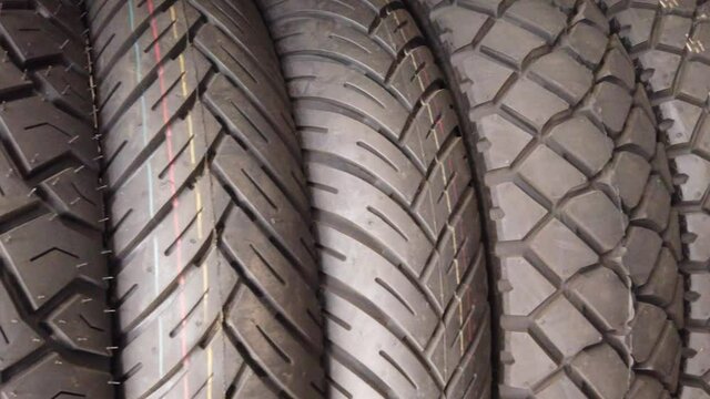 Car and bike tires At Warehouse In Tire Store