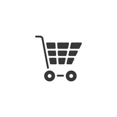 Empty shopping cart. Isolated icon. Commerce glyph vector illustration