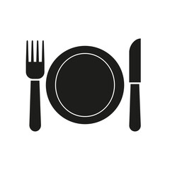 Table set icon. Restaurant, food icon. Vector graphics