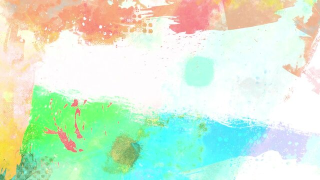 Abstract watercolor background with splashes and brushes. Beautiful abstract watercolor for any theme, artwork or creative activity.