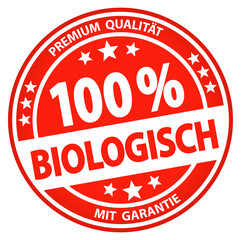 round business button - 100% biological (german)