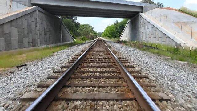 railroad tracks train pov