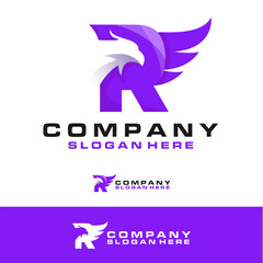 Letter R with eagle logo