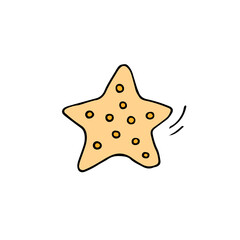 Starfish. Doodle. Vector. Hand-drawn illustration.