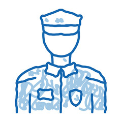 Policeman In Police Suit doodle icon hand drawn illustration