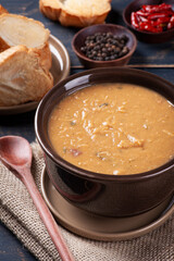 Delicious dish of Brazilian cuisine called Caldo de Feijão. Made with beans, bacon and chicken.