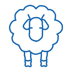 Woolly Sheep Lamb Animal doodle icon hand drawn illustration