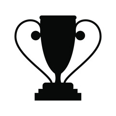 Trophy icon, winning cup with star isolated on white background. First place, award bowl. Symbol of success, victory, championship. Vector flat line illustration. eps. 10