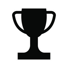 Fototapeta na wymiar Trophy icon, winning cup with star isolated on white background. First place, award bowl. Symbol of success, victory, championship. Vector flat line illustration. eps. 10