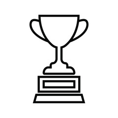 Trophy icon, winning cup with star isolated on white background. First place, award bowl. Symbol of success, victory, championship. Vector flat line illustration. eps. 10