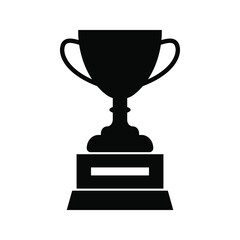 Trophy icon, winning cup with star isolated on white background. First place, award bowl. Symbol of success, victory, championship. Vector flat line illustration. eps. 10