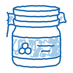 Caviar Bottle doodle icon hand drawn illustration