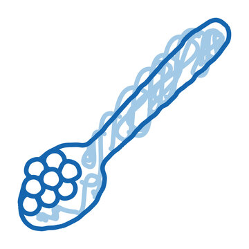 recommend clip art: Caviar On Spoon doodle icon hand drawn illustration