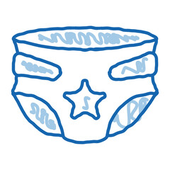 Diaper With Star doodle icon hand drawn illustration