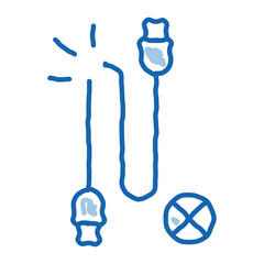 Cable Breakdown doodle icon hand drawn illustration