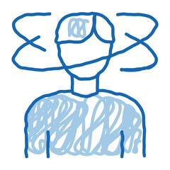 Man Dizziness doodle icon hand drawn illustration