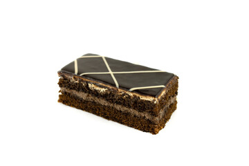 sponge cake in chocolate frosting