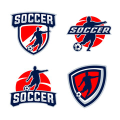 Naklejka premium Soccer player silhouettes