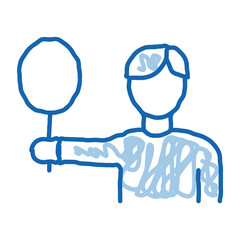 Tennis Player Man doodle icon hand drawn illustration