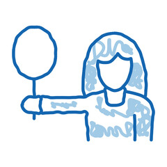 Tennis Player doodle icon hand drawn illustration
