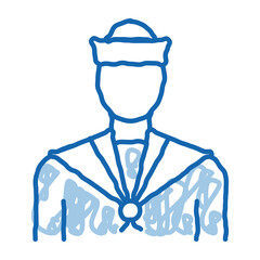 Sailor Silhouette doodle icon hand drawn illustration