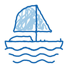 Yacht Boat doodle icon hand drawn illustration