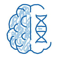 Brain Molecule doodle icon hand drawn illustration