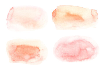 Watercolor stains set in pastel colors