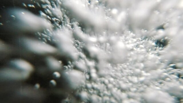 Fast moving bubbles underwater