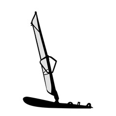 Silhouette image surfboard with sail
